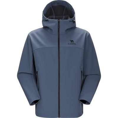 骆驼户外软壳衣男秋冬防风防水外套加绒保暖锁温抗静电连帽夹克女