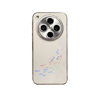 彩色鱼群适用oppofindx9手机壳findx8Ultra透明镜头全包7pro新款6简约小众5创意4透明3防摔保护套OPPO女s十+