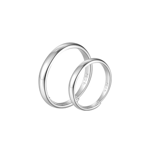 猫蛰S925纯银情侣礼物设计光面素圈戒指一对小众情人节开口送女友