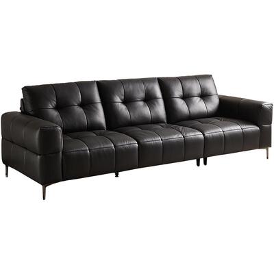 全友家居复古真皮沙发