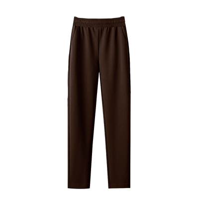 加绒加厚妈妈裤秋冬季女装休闲宽松直筒大码高腰中年洋气百搭长裤