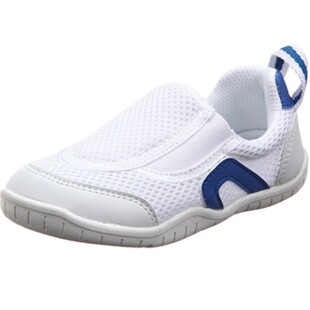 现货IFME一脚蹬儿童鞋 幼儿园透气小白鞋 男女童室内鞋 网面童鞋