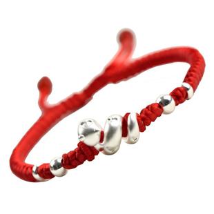 新马年本命年999足银十二生肖红绳手链编织纯银饰品男女转运礼物