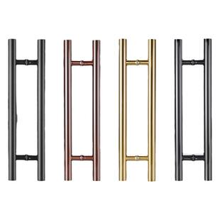 玻璃门拉手不锈钢黑钛金色大门扶手有无框对装推拉门地弹木门把手