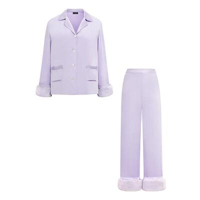 SILKYMIRACLE女真丝兔毛睡衣