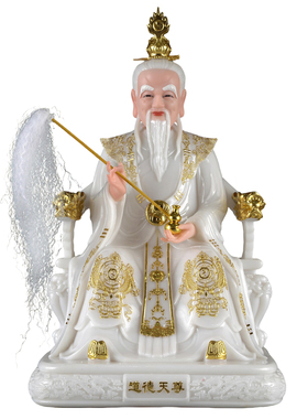 百轩汉白玉描金佛像三清道祖师爷