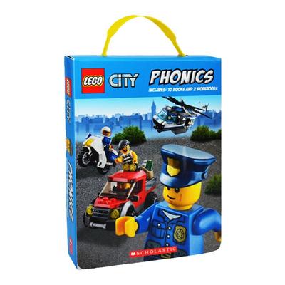 英文原版 Scholastic Lego Phonics 乐高城市英雄12册盒装 自然拼读儿童绘本 英语启蒙图画故事书 学乐出品