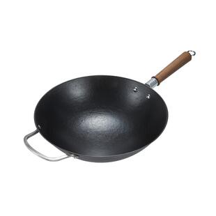 王源吉望江南铁锅炒菜锅家用燃气灶煤气灶适用老式生铁无涂层炒锅