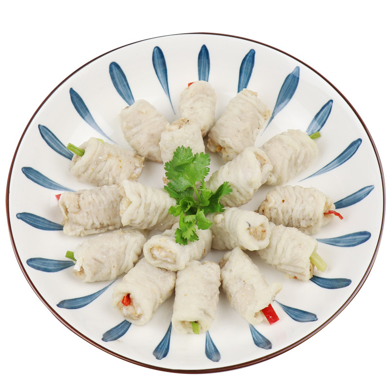 潮汕达濠特产乙记非遗手工鱼皮饺卷鱼册500g火锅食材省内顺丰包邮