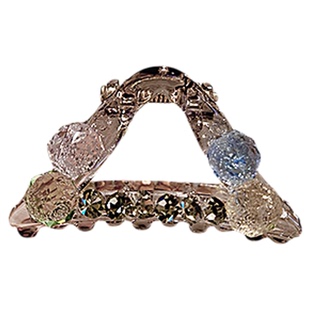 三角抓夹高级感轻奢彩色水钻三角形半扎发小抓夹精致公主头发夹