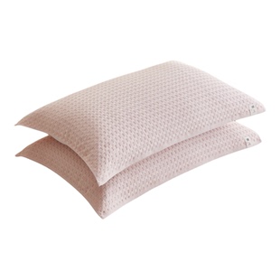 安懒懒 A类全棉华夫格纯棉枕头巾枕巾纱布枕套巾一对装52*75cm