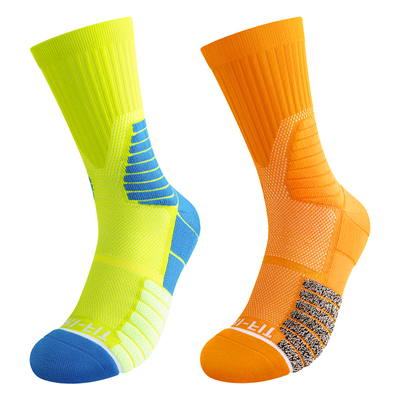 减震防滑毛巾底专业运动袜子男款