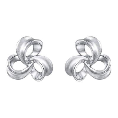 周生生Pt950铂金丝带耳环白金耳钉耳饰女款定价77341E