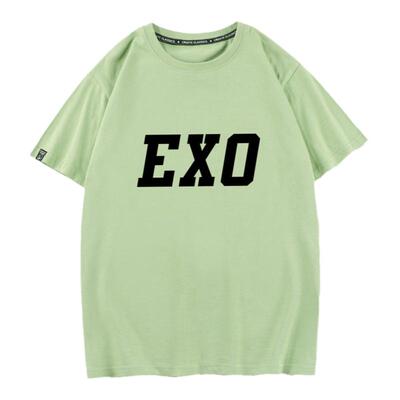 秀洛字母周边短袖T恤男女印花服情侣装衣服体恤半袖EXO打底衫