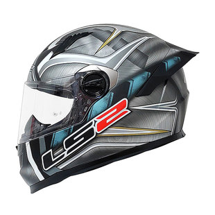 LS2全盔头盔摩托车男女秋冬季电动车3C四季防雾大尾翼赛机车FF300