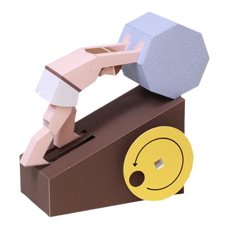 免裁剪版 STEM教育传动可动机关转动纸玩具纸玩偶创意手工DIY纸模