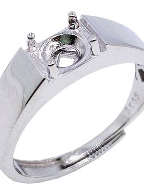 莫桑钻男士戒空托定制克拉