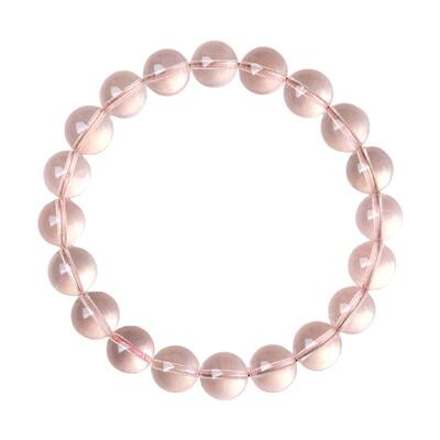 天然马粉东海粉水晶手串手链