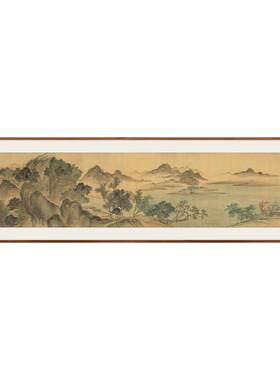 恽寿平湖山春暖图版画客厅装饰画