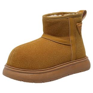 ASK junior儿童雪地靴2025冬季新款女童厚底爆款短靴男童时尚棉靴