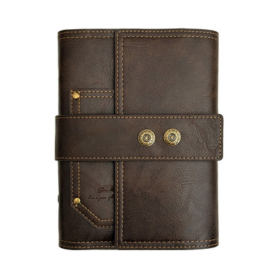 高颜值复古文艺软皮a5活页笔记本A6活页本外壳手帐本手账本记事本