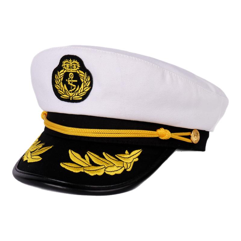 海军儿童表演制服白色帽子成人