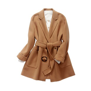 大码双面羊绒大衣女短款100纯羊毛胖mm2025年新款小个子毛呢外套