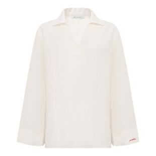 Petit Bari女士高阶实穿亚麻V领轻薄衬衫 面料舒适 休闲百搭