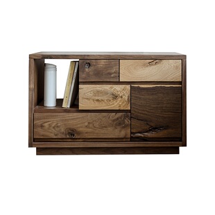 野木1978 侘寂风多斗床头柜结疤抽屉储物边柜收纳简约设计实木