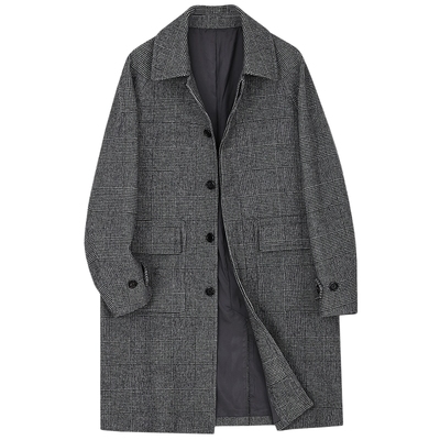 柏品威尔士亲王格巴尔马肯大衣男士2025冬季新款商务羊毛毛呢外套