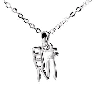 999纯银项链中国风篆字喜乐安吉和吊坠简约男女十字链锁骨防过敏