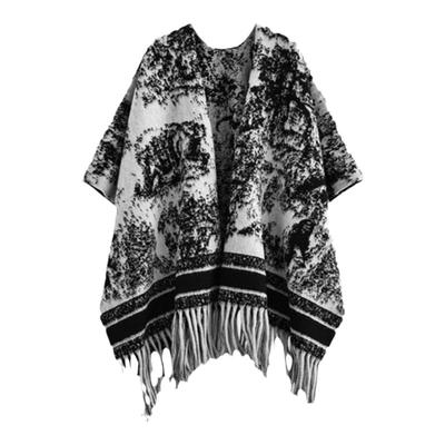 中国风水墨画高级感大披肩外搭