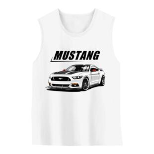 可定制野马mustang福特谢尔比肌肉车改装车无袖T恤衫男士纯棉背心