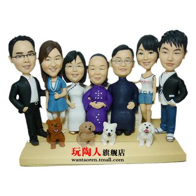 玩陶人DIY软陶公仔人偶真人公仔玩偶捏泥人泥塑来图定制团体礼物
