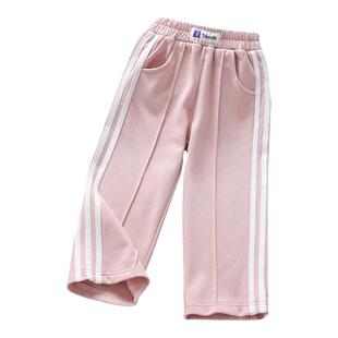 女童裤子秋装2026新款春秋宝宝运动裤洋气直筒裤儿童休闲阔腿长裤