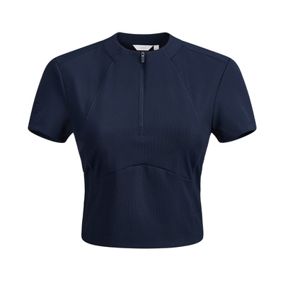 Navigare意大利小帆船2026新款女T恤短款显瘦运动半拉链短袖上衣