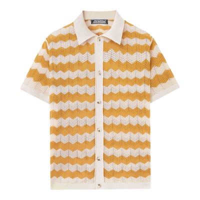 镂空波纹针织衫T恤短袖POLO衫