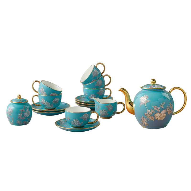 永丰源水墨牡丹17头茶具