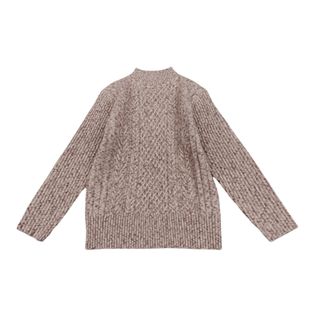 秋冬季新款粗纺女士羊毛衫纯色半高领针织衫套头长袖保暖毛衣厚