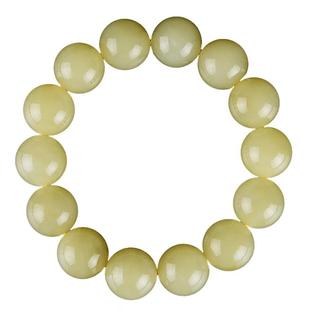 新疆和田玉黄玉手串男天然若羌黄口料玉石手链女圆珠散珠手饰把件