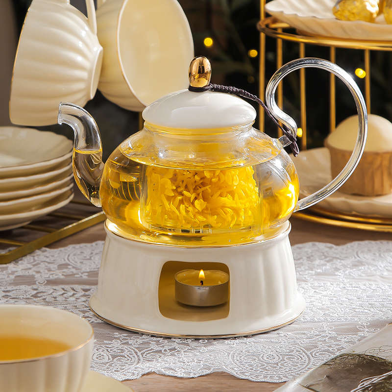 下午茶具花茶壶茶杯套装家用煮茶养生壶蜡烛加热泡茶壶玻璃耐高温