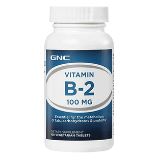美国进口GNCB族维生素B2核黄素100mg100片口角唇干裂口腔保健品