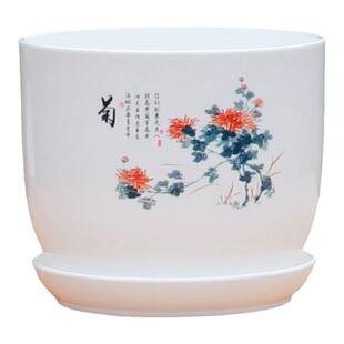 仿陶瓷树脂特大号加厚花盆碗莲睡莲花卉绿植君子兰大口径塑料花盆