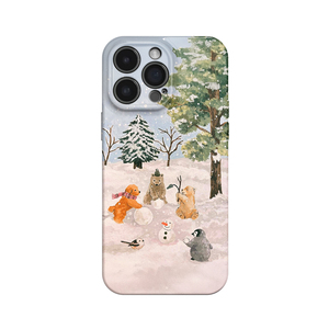 第一场雪~治愈雪地动物ins适用iPhone16promax手机壳苹果13华为pura70小米15opporeno14荣耀400iqoo13红米k80