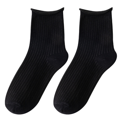 白色博卡曼百搭女纯棉短袜