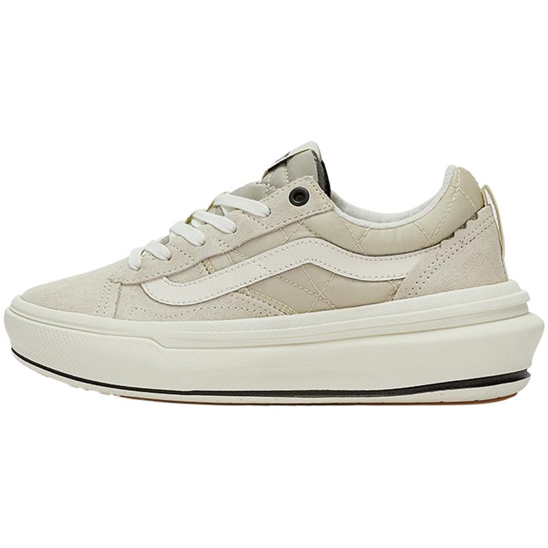 Vans范斯官方 Old Skool Overt Plus CC燕麦色厚底增高帆布鞋低帮