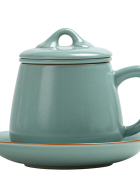 汝窑办公杯茶水分离杯礼盒装