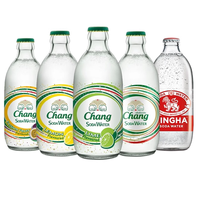 chang泰象泰国进口无糖原味苏打水气泡水325ml*5瓶碱性含汽水饮料