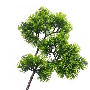 仿真松树枝塑料松针假松枝松树叶子崖柏树枝迎客松塑料花盆景装饰