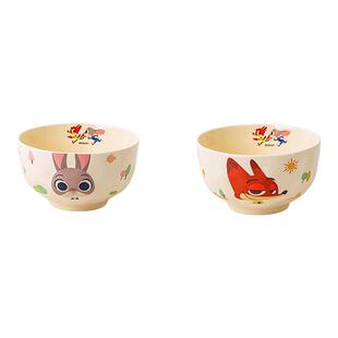 迪士尼疯狂动物城陶瓷碗高颜值餐具卡通家用碗具套装可爱米饭碗